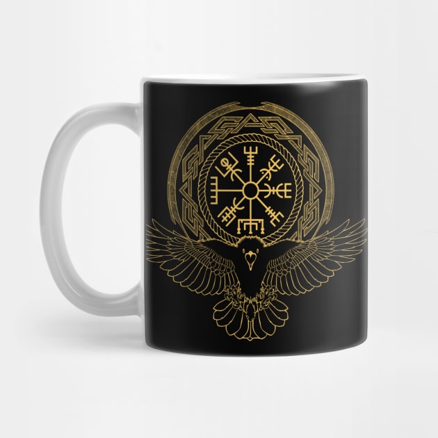 Viking Raven, Vegvisir and Celtic Knotwork by NicGrayTees